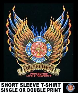 Firefighter Fire Rescue Protecting Life And Property Fireman Truck T-shirt WS78 - Picture 1 of 12