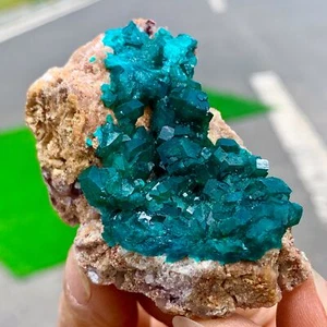 66G Natural Deep Green Grainy dioptase gemstone cluster mineral specimen - Picture 1 of 24
