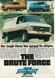 Anuncio impreso vintage 1979 Chevrolet Chevy Van Sport Nomad Trucks The Brute Force - Imagen 1 de 2