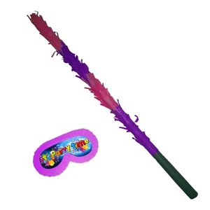 Purple Pink Stick Birthday Piñata Blindfold Party hitting bat baton Buster mask - Picture 1 of 1