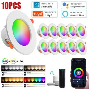 10W Dimmbar LED Einbaustrahler Bluetooth RGB+WW+CW Decken Einbauspot 230V - Bild 1 von 20