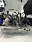Microsoft Xbox Original Crystal All Cables &amp; 3x Controllers (Tested &amp; Working)