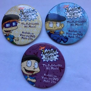 Vintage 3 Rugrats In Paris 3" Pin Back Buttons Button lot DIS-6 - Picture 1 of 5