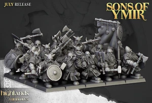 Dwarf Warriors with Shields & Axe, Sons of Ymir, D&D Fantasy Dwarf Infantry - Picture 1 of 10