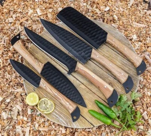 Premium Koch Messer Set Edelstahl Küchenmesser Set mit Lederetui JWK - Bild 1 von 9