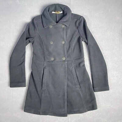 Abrigo Athleta Fleece Switchback Doble Pecho Guisante Mujer Pequeño Gris Botones a Presión Foto 1 de 4