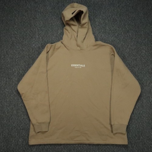 Felpa con cappuccio Fear Of God uomo marrone medio beige Essentials pullover con cappuccio FOG