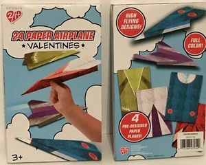 Paper Airplane 24 Valentines With 4 High Flying Designs - Picture 1 of 1