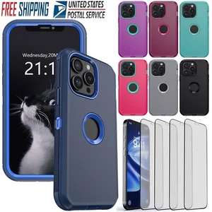 For iPhone 11 Pro Max 11 Pro Shockproof Heavy Duty Case Cover / Tempered Glass - Picture 1 of 61