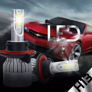 H13 9008 Cree LED Headlight Conversion Kit Hi/Lo Beam Bulbs 6000K + Driver Power - Foto 1 di 12