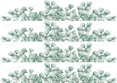 Eukalyptus essbar Tortenband Bordüre Bild Party Deko grün Aufleger Jugendweihe - Bild 1 von 4