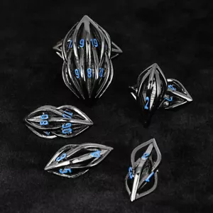 Olive Shape DND Dice Set 7PCS Metal Polyhedral Die Dungeons and Dragons RPG Game - Picture 1 of 6