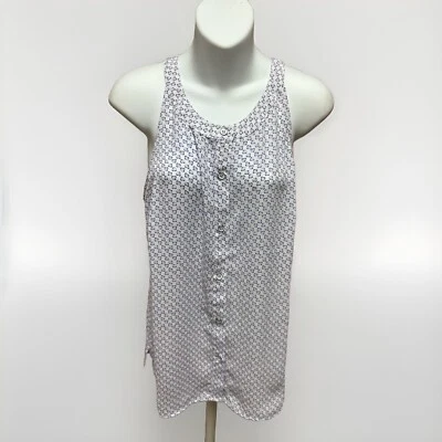 Blusa sin mangas Cabi para mujer talla pequeña sin mangas púrpura con botones carrera Foto 1 de 4