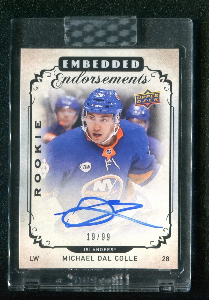 2018-19 UD Clear Cut Embedded Endorsements Autograph Michael Dal Colle RC /99 - Image 1 of 2