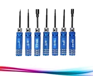 Kit de herramientas RC Hex Driver 7 piezas Juego de herramientas Modelo Hágalo Usted Mismo Reparación Aleación de Aluminio Azul - Imagen 1 de 5