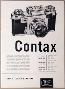 1960 ZEISS Ikon deutsche Sprachpreisliste: Contax Kamera und Zubehör - Bild 1 von 3