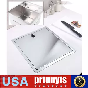 Lavello Cucina Nascosto Inox Quadrato Interno/Esterno + Scarico Rubinetto Pieghevole Colino - Foto 1 di 14