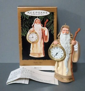 Hallmark Keepsake Ornament 1996 FATHER TIME TIMEPIECE Santa MAGIC Acutal Clock - Picture 1 of 5