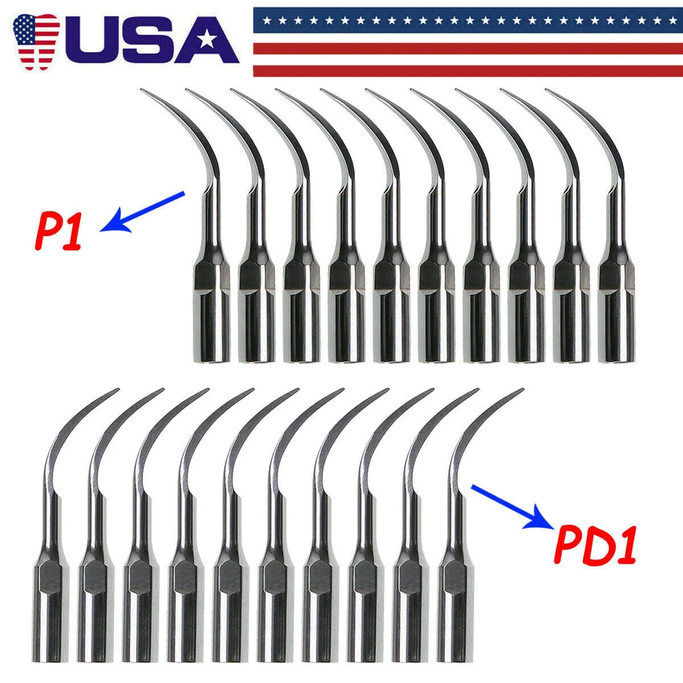 5-50*Dental Ultrasonic Piezo Scaler Tip P1 PD1 fit EMS Woodpecker/DTE SATELEC st - Image 1 of 1