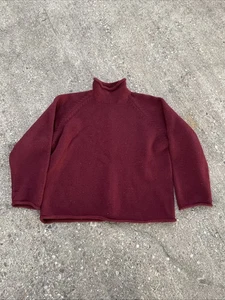 Vintage J Crew Sweater Mens Size XL Roll Neck Wool Fisherman Oarsman Red 90s Y2K - Picture 1 of 4