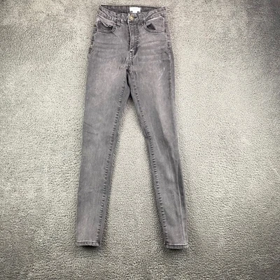 Pantalones de mezclilla informales Forever 21 grises lavados tiro alto para mujer talla 24 Foto 1 de 4