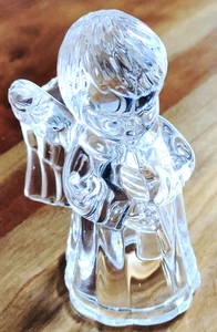 Kristall Engel Mini Kerzenhalter Weihnachten Mädchen hält Trompete 4" klar Urlaub - Bild 1 von 10