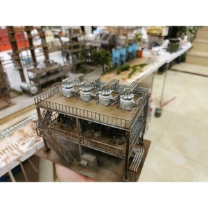 HO 1/87 Scale Train Model Scene Factory Industrial Scene Building Model Finished - Picture 1 of 9