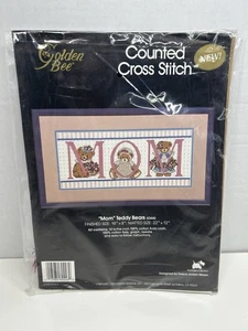 Golden Bee Counted Cross Stitch ~ Mom Teddy Bears 60446 Factory-Sealed Vintage - Picture 1 of 3