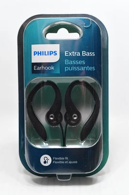 Philips SHS3200BK 37 Flexible Earhook Headphones (Black) Extra Bass NEW Open Box - Image 1 of 4