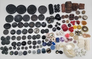 315 Antique Vintage Sewing Buttons LOT Celluloid Plastic Wood Abalone Jeweled - Picture 1 of 17