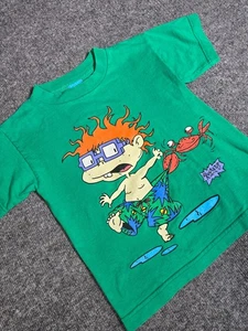 Vintage 1998 Rugrats T-Shirt Kids 6–8 Chuckie Crab Nickelodeon Green Tee READ - Picture 1 of 10