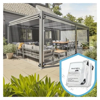 RAUMPA Clear Tarp, 6x8 ft Waterproof Heavy Duty with Grommets Tarps for Patio Greenh...