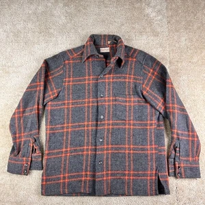VTG 1950s Paul Stuart mens Shirt M 15 15.5 plaid Long Sleeve Woolster New York - Picture 1 of 15
