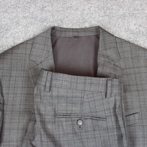 Jos. A. Traje de Banco 2 Piezas Chaqueta 42R Gris 36X27 Cuadros Ventana Viajero Delgado - Imagen 1 de 22