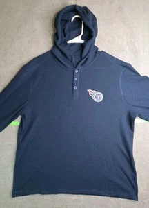 Antigua TN Titans Pullover Hoodie Men's L Navy Blue Lightweight Waffle Texture - Picture 1 of 5
