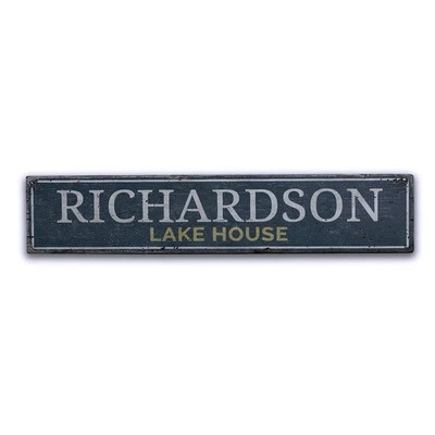 Lake House Wood Sign, Custom Family Name Sign -Distressed Wooden Sign - Image 1 of 2