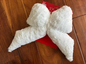 Hobby Lobby weiße Plüschschleife Weihnachtsdeko NEU Rarität - Bild 1 von 6
