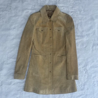 Mini Vestido Chaqueta De Colección Y2K Arden B Genuina Seude Pequeña Tostada Latón Botones Foto 1 de 4