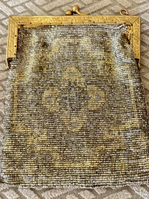French Steel Cut Beaded Evening Bag, Early 1900's, Gold Tone Frame - Image 1 of 4