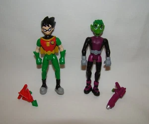 TEEN TITANS GO! ~ ROBIN e BEAST BOY ~ ACTION FIGURE BANDAI 3,5" CONFEZIONE DA 2 2003 - Foto 1 di 2