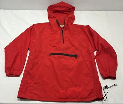 Chaqueta cortavientos vintage LL Bean años 90 para mujer M roja anorak nailon 1/4 cremallera leer Foto 1 de 4