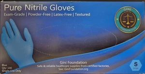 NEW Exam Grade Powder-Free Latex-free Textured Blue Nitrile Gloves Small Qty 100 - Picture 1 of 2
