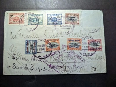 1930 Bolivia LZ 127 Graf Zeppelin First Flight Cover FFC La Paz to Germany - Image 1 of 2