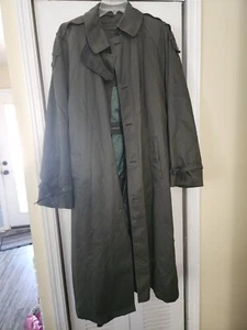 Oleg Cassini Green All Weather Coat Thermolite Removable Liner Men's Size 42 Reg - Picture 1 of 12