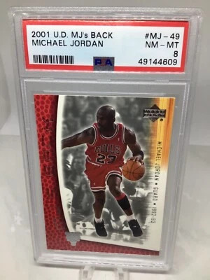2001 Upper Deck MJ’s Back #MJ-49 Michael Jordan PSA 8 (only 3 in all grades) - Image 1 of 2