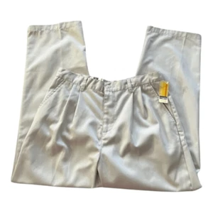 Dockers Boys Pleated Pants Husky Fit Size 11 Beige Cotton Straight Leg W31xL27 - Picture 1 of 10