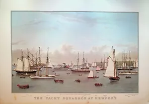 Currier & Ives Calendar Topper 1972 Yacht Squadron at Newport - Picture 1 of 1