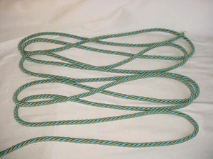 6Y KRAVET DECORATIVE METALLIC SAGE DEEP AQUA CORDING DRAPERY UPHOLSTERY TRIM - Picture 1 of 3