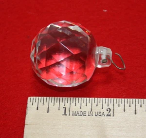 Lamp Crystal Prism Faceted Large Round Ball Heavy 1.5" Diameter Vintage - Picture 1 of 6
