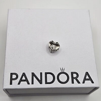 Genuine Pandora Pink Love Heart Ribbon Gift Present Charm ALE 925 #791423PCZ - Image 1 of 3